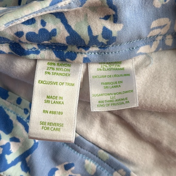 Lilly Pulitzer Callahan Knit Short Blue Peri Turtley Awesome Size 4 Stretch - Picture 7 of 9